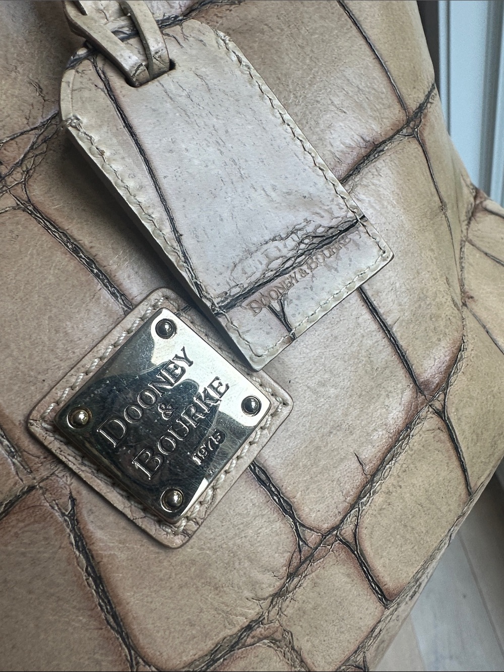 Dooney & Bourke Metallic Gold Croc-Embossed Tote - Picture 5 of 8